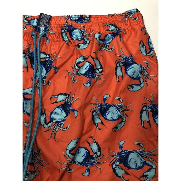 George Swim Trunks 3XL Orange Blue Crab Print Summer Fun NEW Mens Shorts - Picture 4 of 8